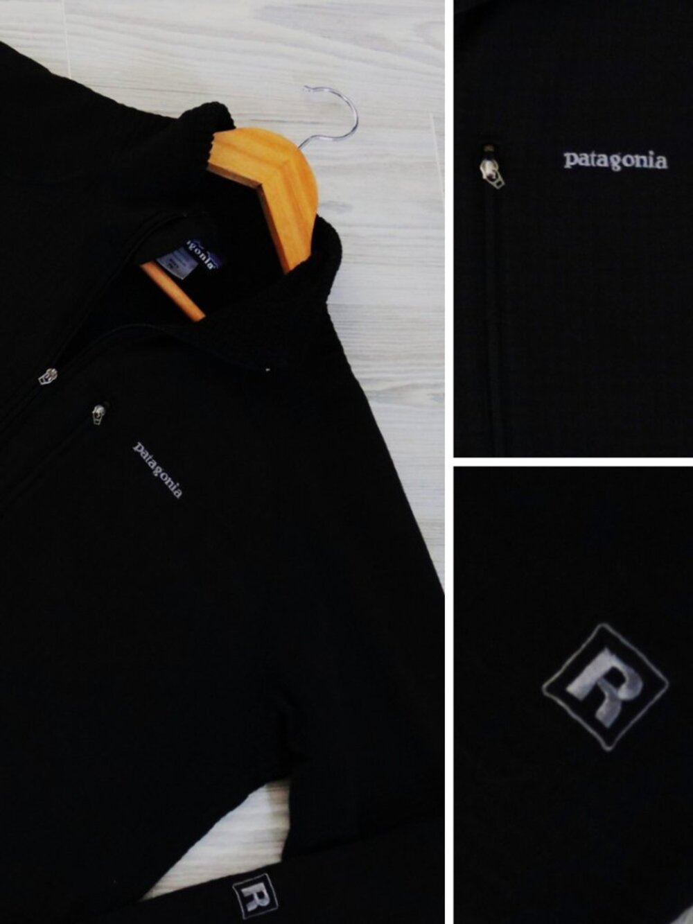 Patagonia R1 Flash Pullover Men's Black Waffle-Knit Vintage Outdoor USA Size M
